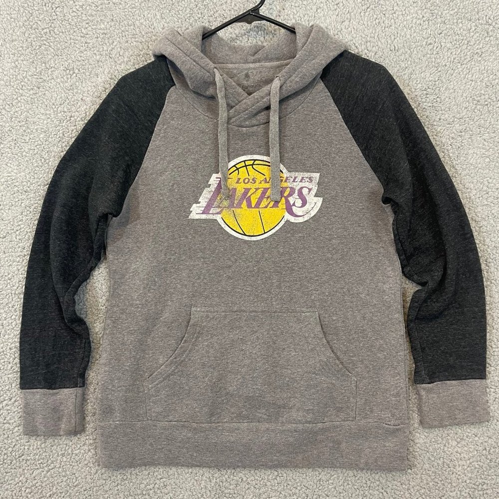 Los Angeles Lakers Fantatics Hoodie Women’s Medium Grey Pullover Sweater NBA‎
